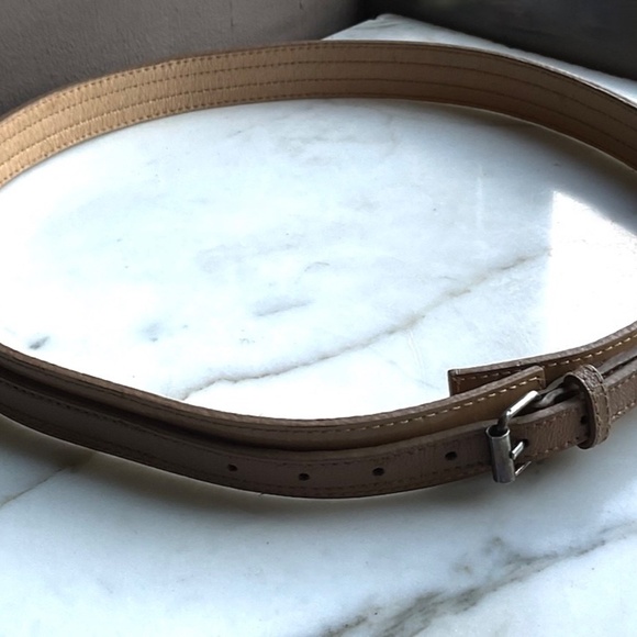 Taupe Patent Leather Dress Belt 80cm/31.5in x 1in wide custom VINTAGE